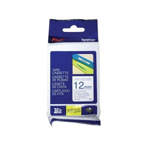 Brother Tape for TZ-233 Blue on White 12mm x 8m Laminated Tape