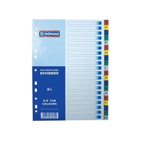 A-Z Rainbow Polyprop Dividers A4