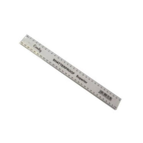 Clear Shatterproof Ruler 30cm