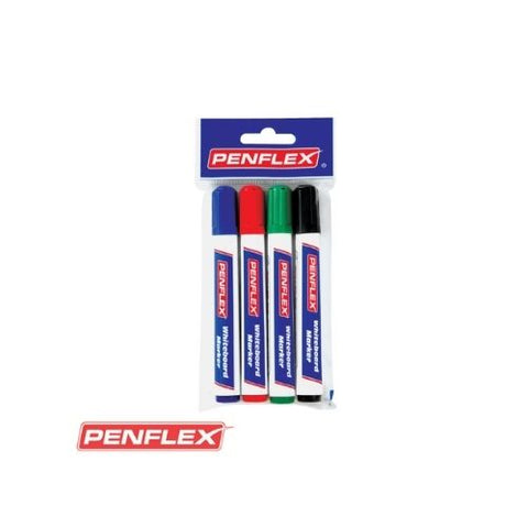 Penflex Wallet of 4 Assorted Whiteboard Markers